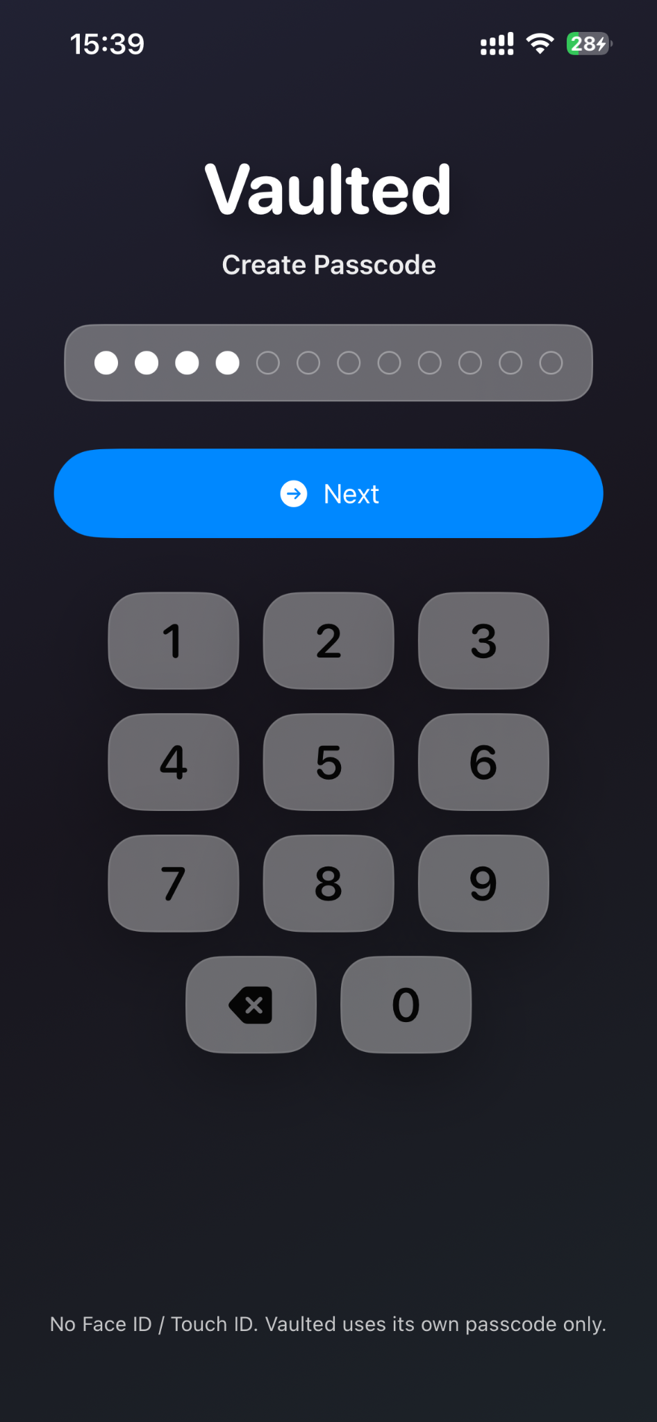 Create app-specific passcode