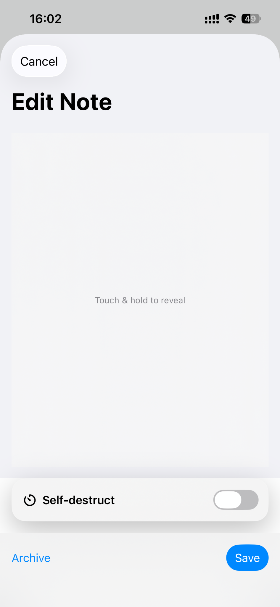 Touch to reveal editor